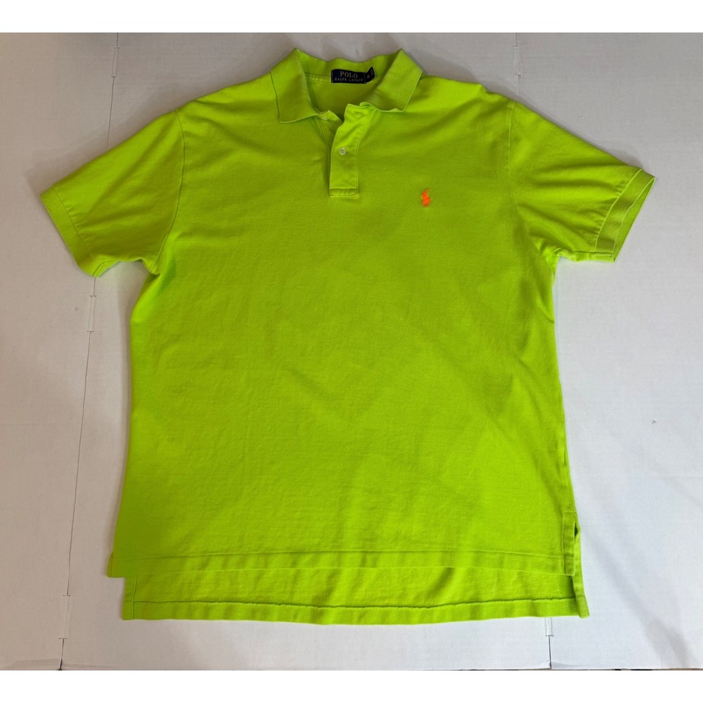 Polo Ralph Lauren Neon Lime Green Classic Fit Polo Shirt Men's XL
